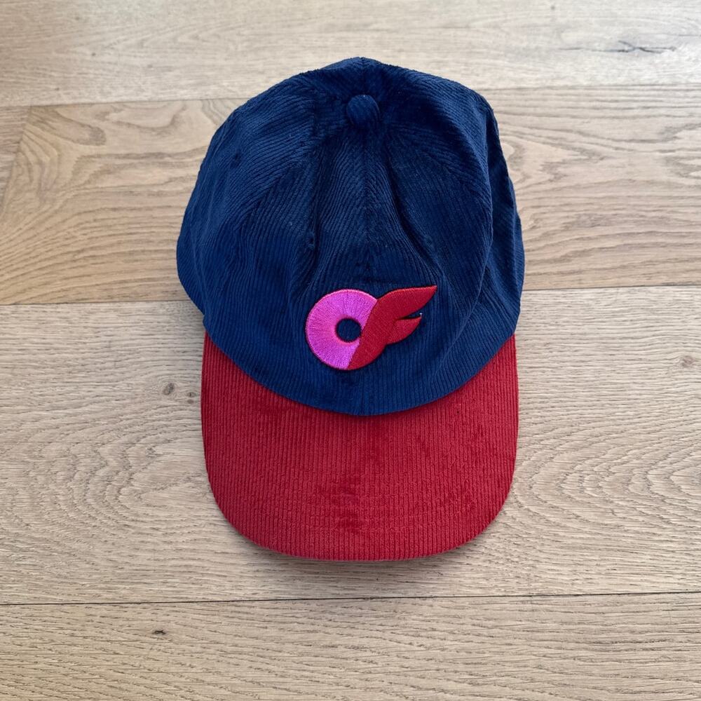 Only Fans - Logo Corduroy Cap in Blue Red & Pink